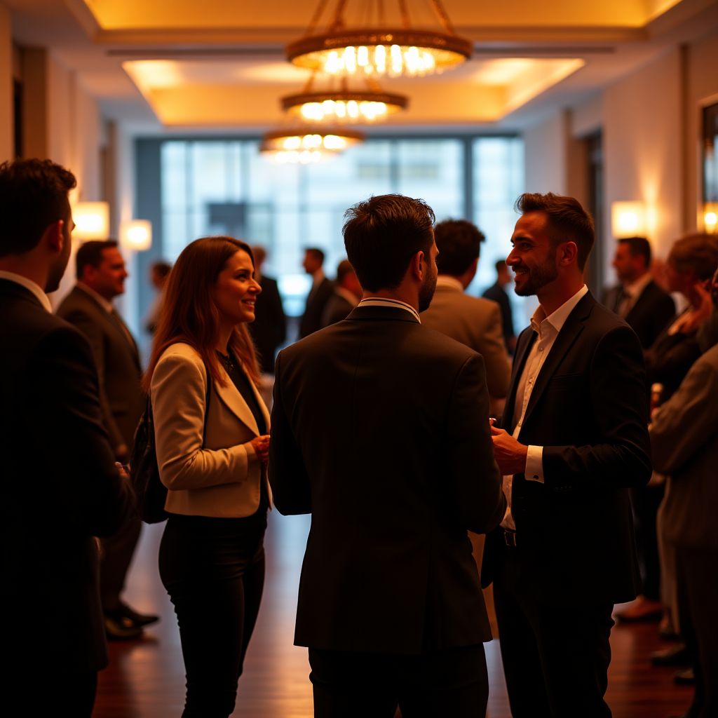 Comunidad financiera en evento de networking